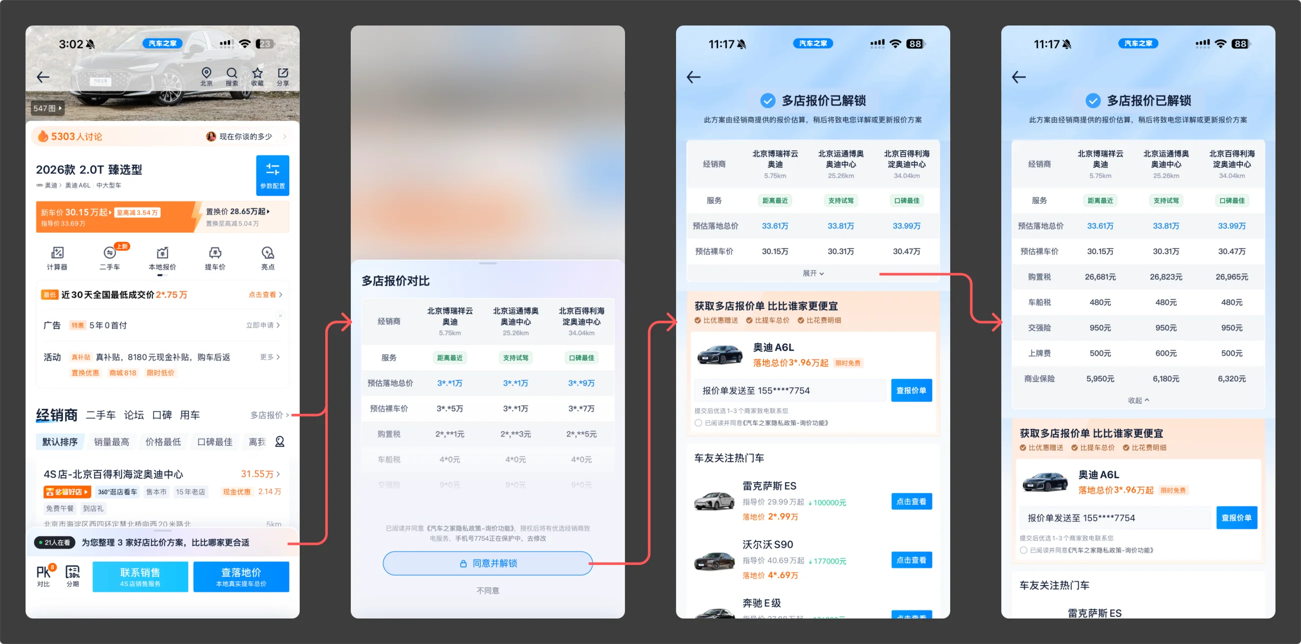 Final multi-store comparison flow